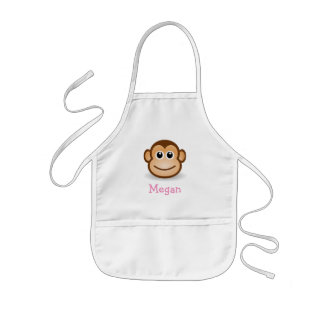 Delantal Infantil Mono lindo del dibujo animado personalizado con