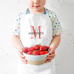 Delantal Infantil Monograma coral inicial y nombre personalizado<br><div class="desc">El delantal para niños diseñado por un personalizado, ideal para tu pequeño chef en formación. Personalízalo con su nombre de monograma y texto inicial u otro texto personalizado. Haga clic en Personalizar para cambiar fuentes y colores o agregar más texto o imágenes para crear un regalo especial de un tipo....</div>