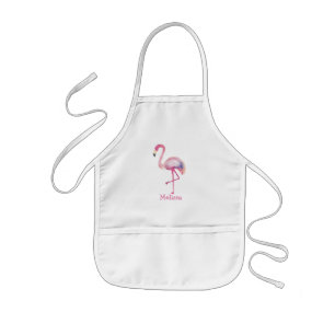 Delantal Infantil Monograma de verano rosa Flamingo para niños pers