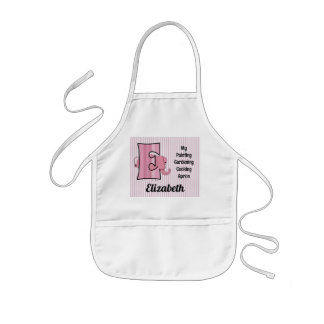 Delantal Infantil Monogramado E de Elephant Rosa