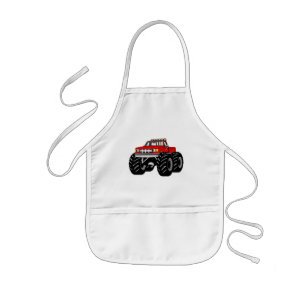 DELANTAL INFANTIL MONSTER TRUCK ROJO