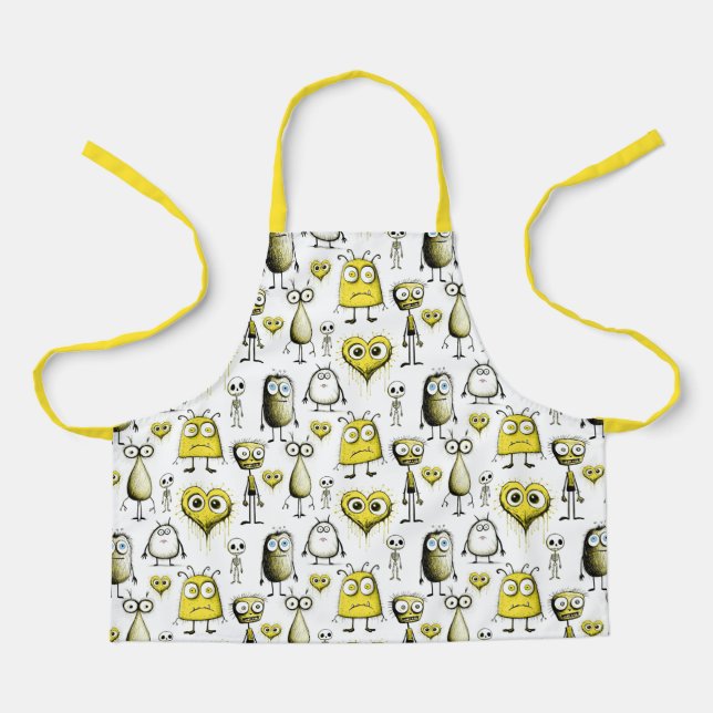 Delantal infantil Monstruo Amarillo (Anverso)