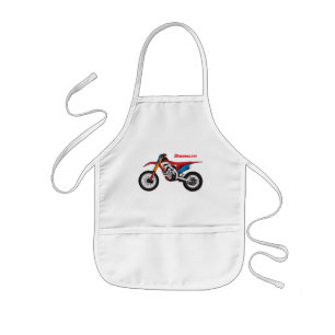 Delantal Infantil Moto de moto de tierra roja