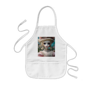 Delantal Infantil Muñeca Vintage con ojos azules,