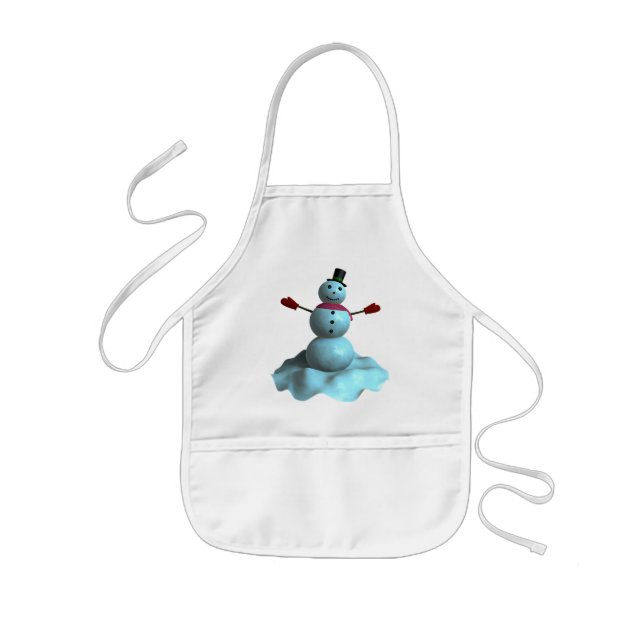 Delantal Infantil muñeco de nieve 3D (Frente)