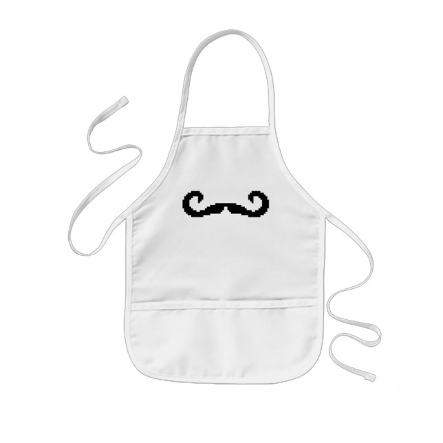 Delantal Infantil Mustache de manillar para píxeles de 8 bits (Frente)
