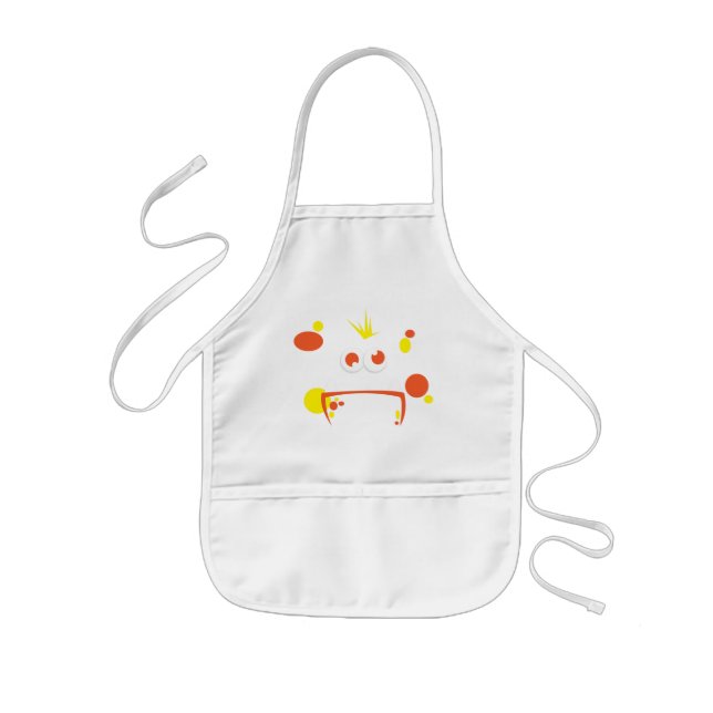 Delantal Infantil Naranja Monster Face Apron (Frente)