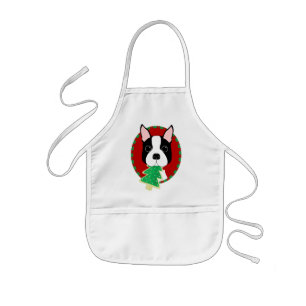 Delantal Infantil Navidad de Boston Terrier