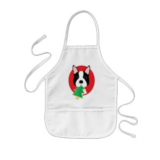 Delantal Infantil Navidad de Boston Terrier