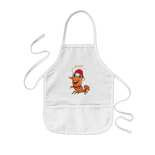 Delantal Infantil Navidades alegres, camarones, personalizado ilustr (Frente)