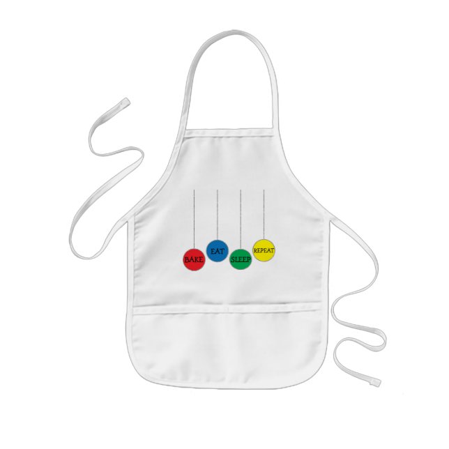 Delantal Infantil Navidades Apron "Bake Eat Sleep Repeat" (Frente)