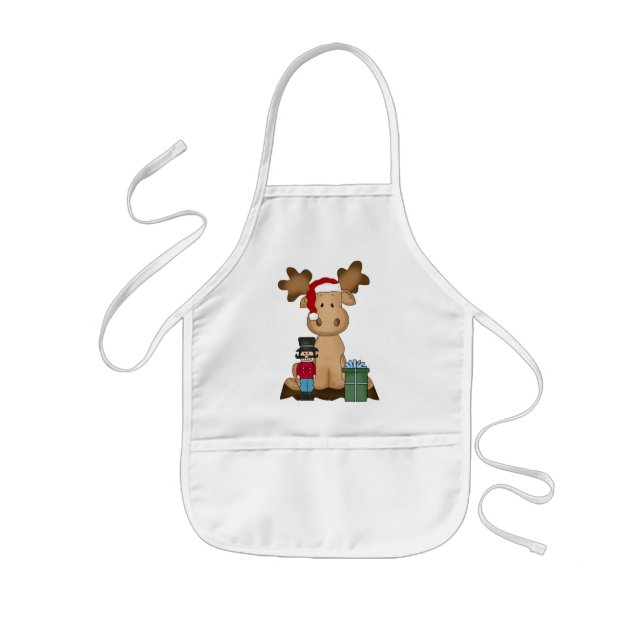 Delantal Infantil Navidades Apron para niños de Holiday Moose (Frente)