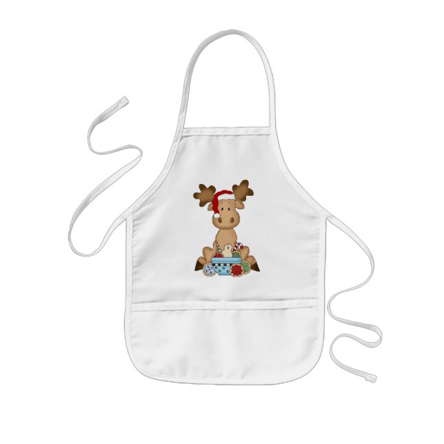 Delantal Infantil Navidades Apron para niños de Holiday Moose (Frente)