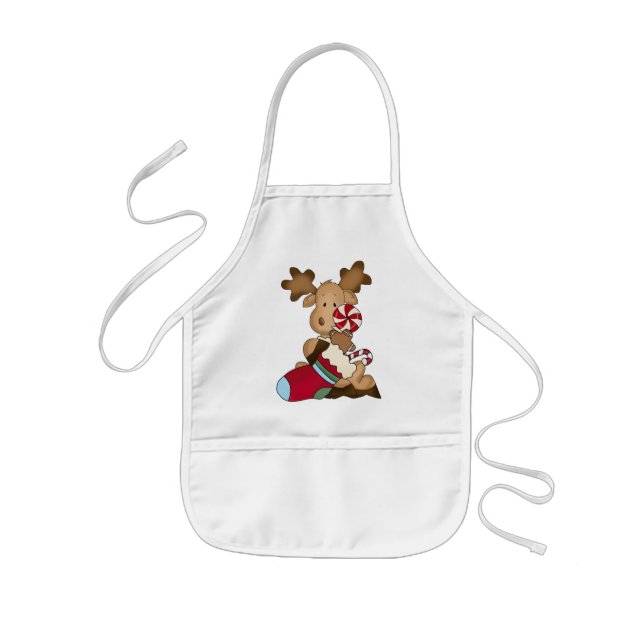 Delantal Infantil Navidades Apron para niños de Holiday Moose (Frente)