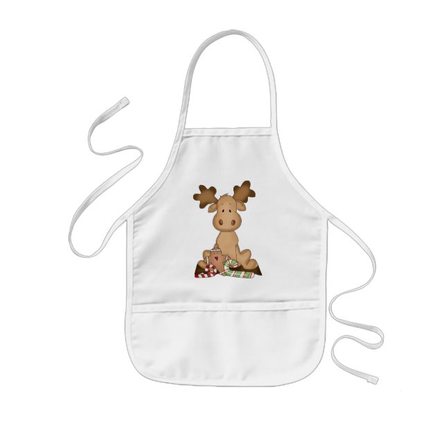 Delantal Infantil Navidades Apron para niños de Holiday Moose (Frente)