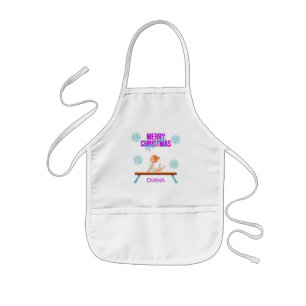 Delantal Infantil Navidades chicas de gimnastas personalizadas.