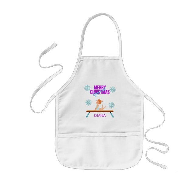 Delantal Infantil Navidades chicas de gimnastas personalizadas. (Frente)