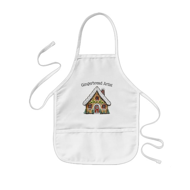 Delantal Infantil Navidades de la casa Gingerbread para niños (Frente)