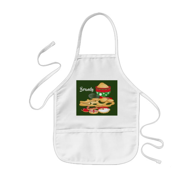 Delantal Infantil navidades de niños hornear apron añadir nombre (Frente)