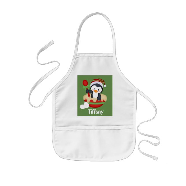 Delantal Infantil Navidades de personalizable lindo horneando delant (Frente)