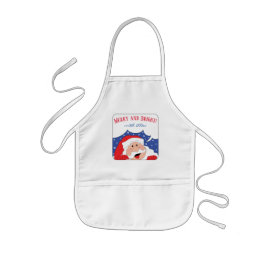 Delantal Infantil Navidades Kid Length Apron Merry Santa