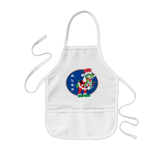 Delantal Infantil Navidades Niños Apron TySANTAsaurus Rex/Luces (Frente)