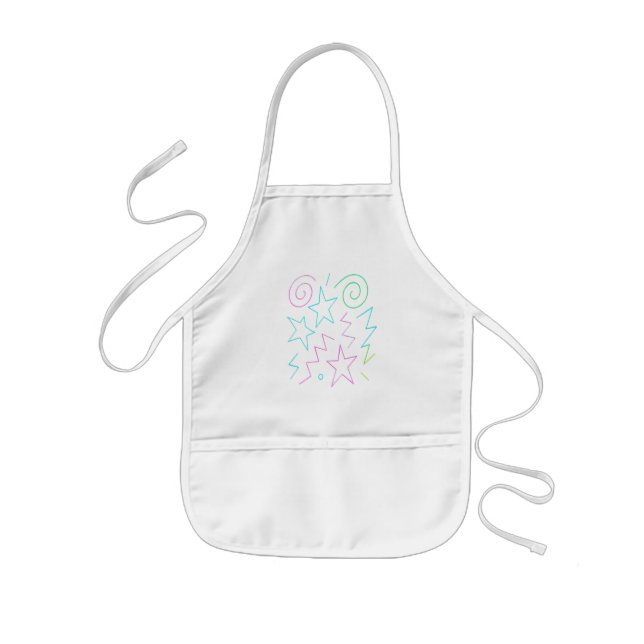 Delantal Infantil Neon Glow Stars & Swirls Pattern (Frente)