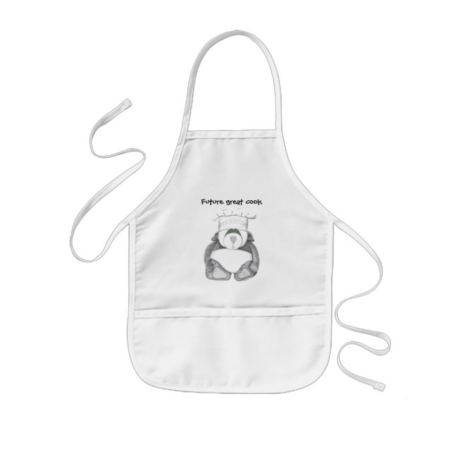 Delantal Infantil Niños Apron con Panda Bear Chef Picture (Frente)