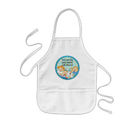 Delantal Infantil Niños de Apron Zeevie y amigos de Hanukkah Blu