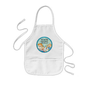 Delantal Infantil Niños de Apron Zeevie y amigos de Hanukkah Blu