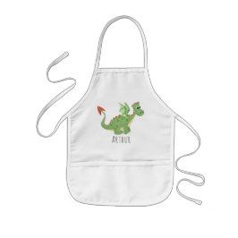 Delantal Infantil Niños Guay y Dragón Verde mágico con nombre