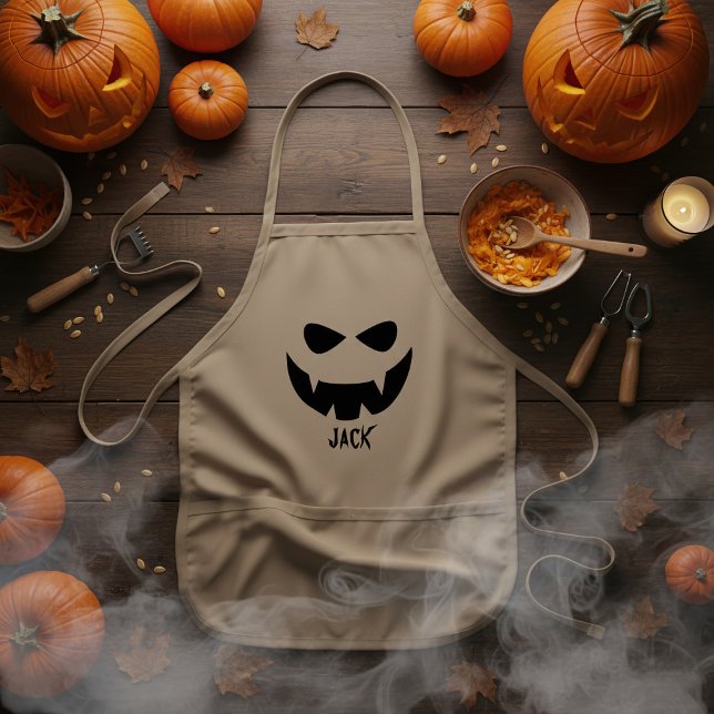 Delantal Infantil Niños Halloween Spookkin Calabaza Apron (Imagine your little pumpkin at the next pumpkin carving party with their own apron. Add your name!)