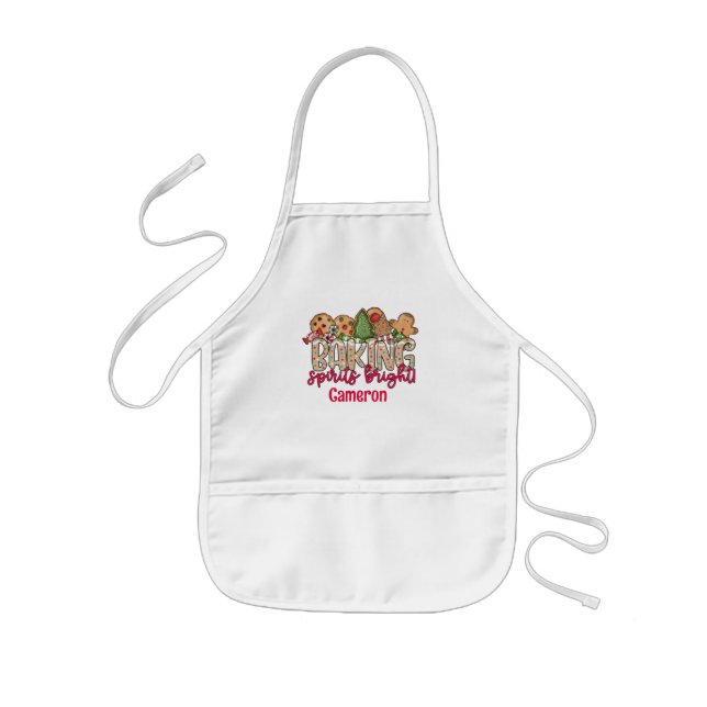 Delantal Infantil Niños Navidades Apron Baking Spirits Personalizado (Frente)