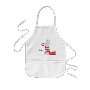 Delantal Infantil Nombre de Día de San Valentín Llama y de niño del 