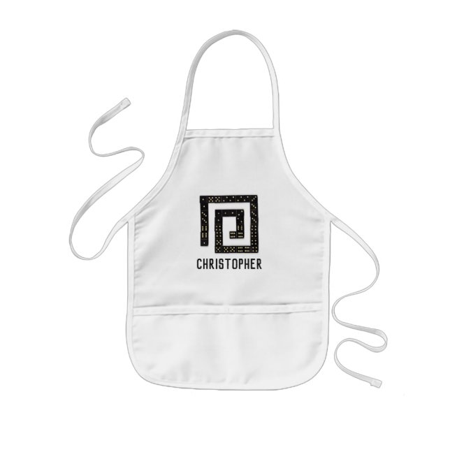 Delantal Infantil Nombre de espiral de Domino Apron (hijo) (Frente)