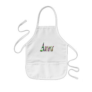 Delantal Infantil Nombre de niñas Aurora diseñado colorido,