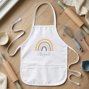 Delantal Infantil Nombre de Niños Boho Pastel Tonos Tierra