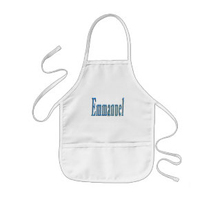 Delantal Infantil Nombre Emmanuel Azul,