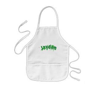 Delantal Infantil Nombre Jayden Verde,