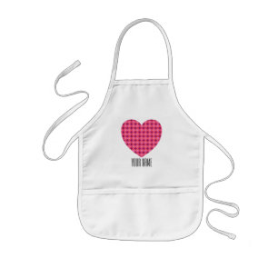 Delantal Infantil Nombre personalizado Apron de corazón rosado