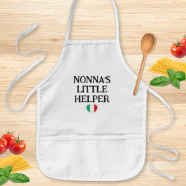 Delantal Infantil Nonna’s Little Helper Kids - Italian Flag Heart