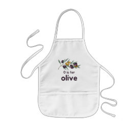 Delantal Infantil O es para OLIVE Green Veggie Alphabet O