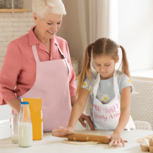 Delantal Infantil Oh bebé chica rosa personalizada