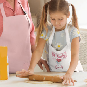 Delantal Infantil Oh bebé chica rosa personalizada