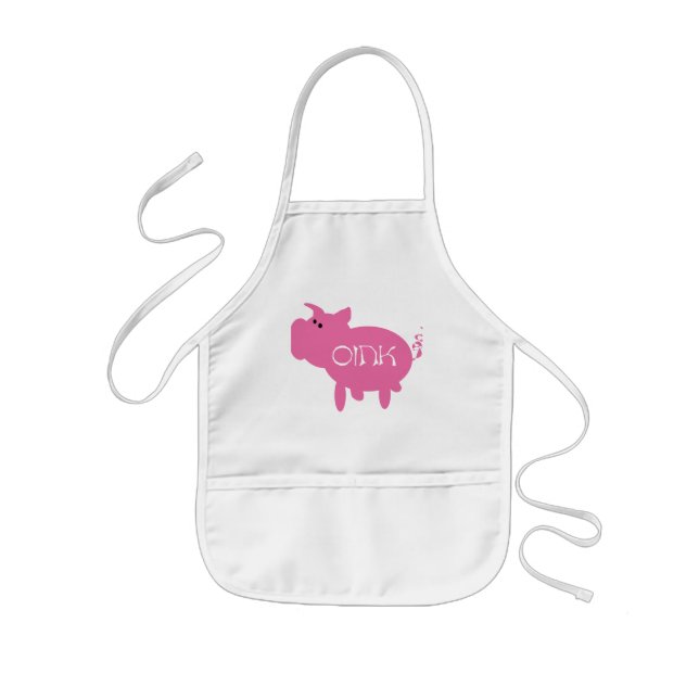 Delantal Infantil Oink camisetas y regalos rosados del cerdo (Frente)