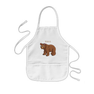 Delantal Infantil Oso dulce con ilustracion personalizado de flores