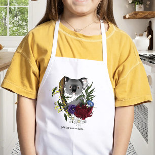 Delantal Infantil Oso Koala Lindo Verde Flora Vida Silvestre Austral