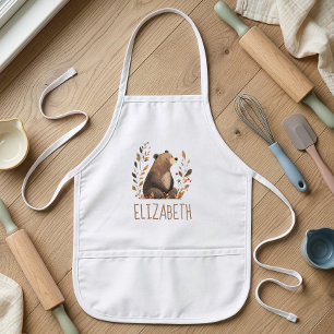 Delantal Infantil Oso Pardo Bosque Personalizado Lindo