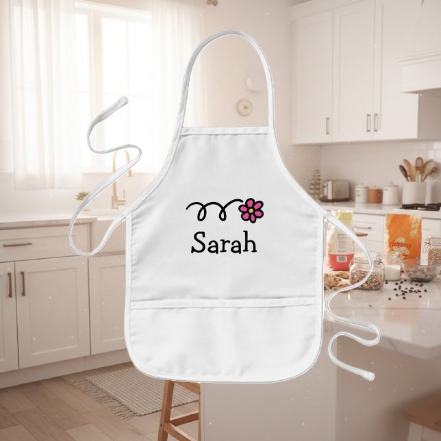 Delantal Infantil Pabellón de horneado personalizado para niños (Kids apron with flower)