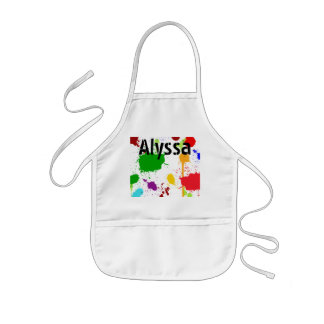 Delantal Infantil Paint Splats Apron del niño personalizado